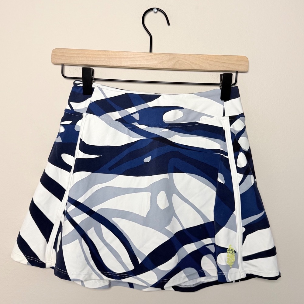 Women's Free People FP Movement Volley Skort High Waisted Blue Design SZ XS